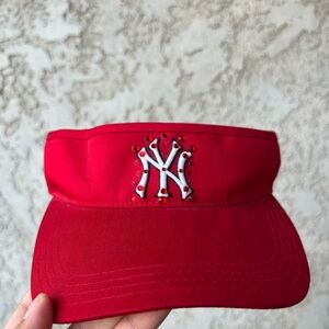 Red Women's Visor with Embellished Logo